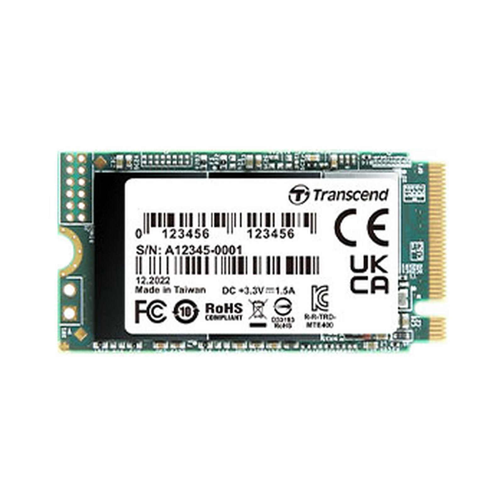 Transcend MTE400S / SSD 512 Go 3D NAND / M.2 2242 PCIe 3.0 x4 / Lecture 2000 Mo/s - Écriture 900 Mo/s / Garantie 5 Ans Constructeur