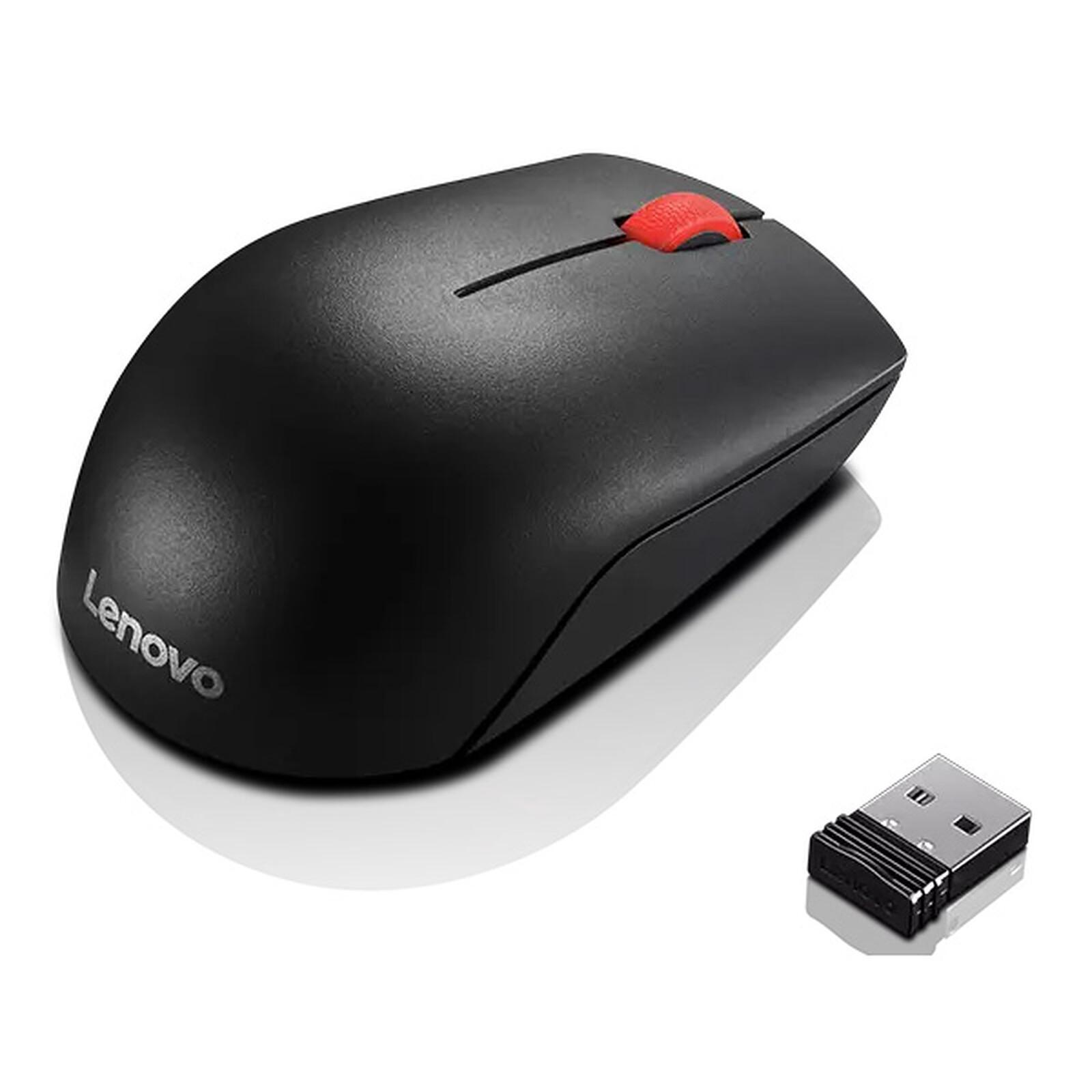 LENOVO Essential Compact - Souris - droitiers et gauchers - 3 boutons - sans fil - 2.4 GHz - récepteur sans fil USB - noir